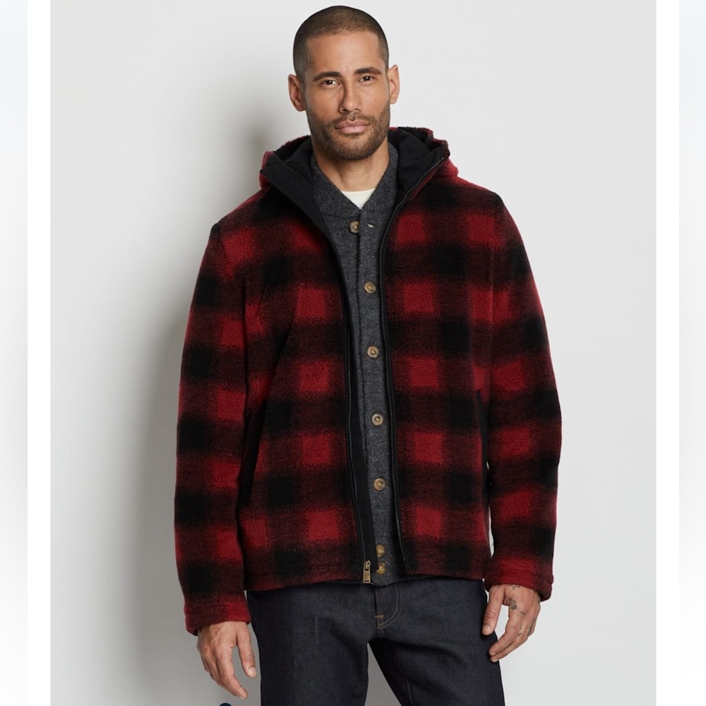 Pendleton Jacket Mens Woodside Hooded Fleece Size M